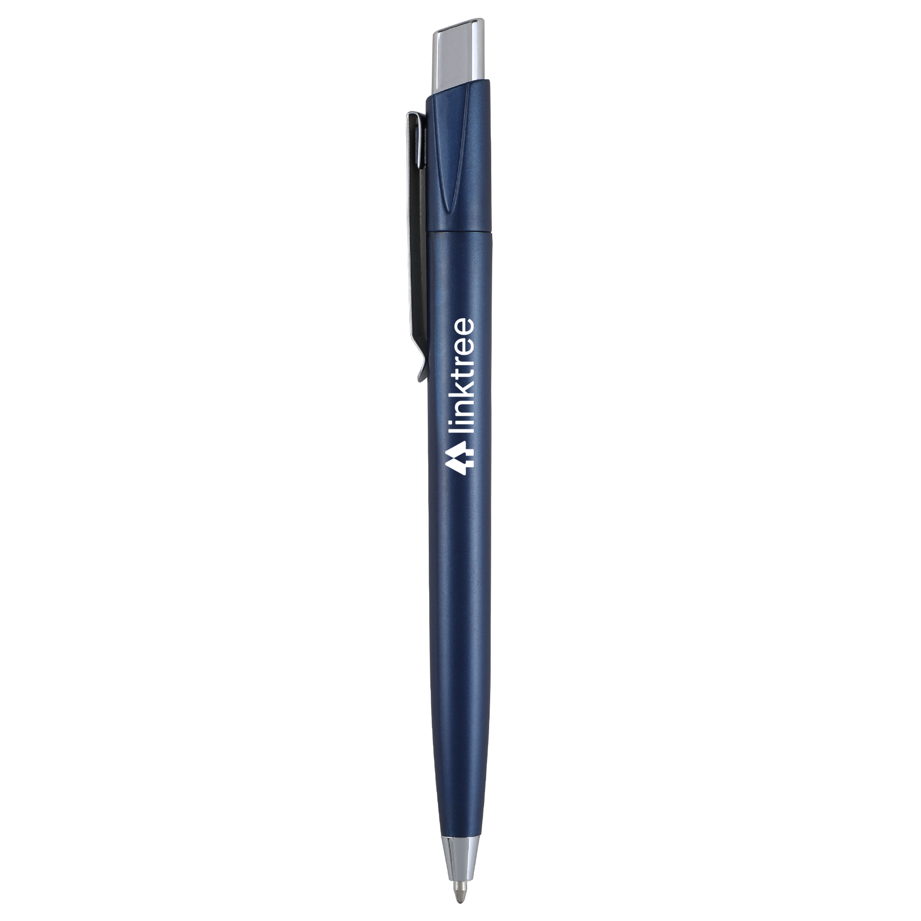 Pen Retractable Metallic Chrome Accents - 5.6 in - View 7 - Logo Custom Plastic Pens - product view 6