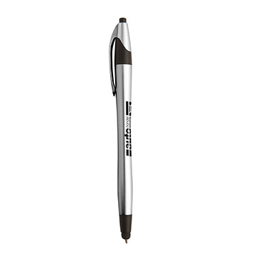 Stylus Pen Hourglass Shape Silver Barrel - 5.75 in - View 2 - Promotional Stylus Pens - product view 3