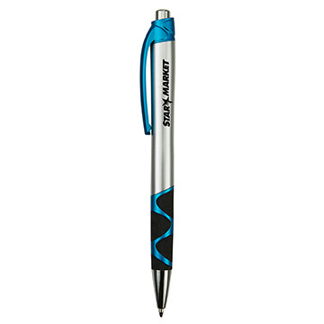 Pen Silver Barrel Chrome Wavy Grip - 5.75 in - View 3 - Custom Logo Custom Metal Pens - product view 4