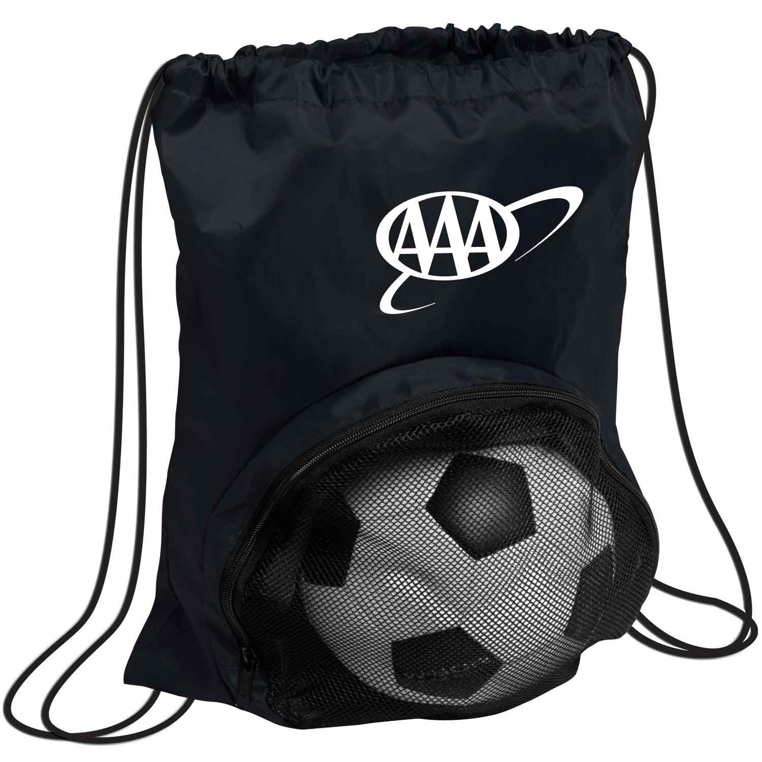 Drawstring Backpack Polyester Ball Pocket - 14 x 17.5 in - View 2 - Personalized Drawstring Bags - product view 3