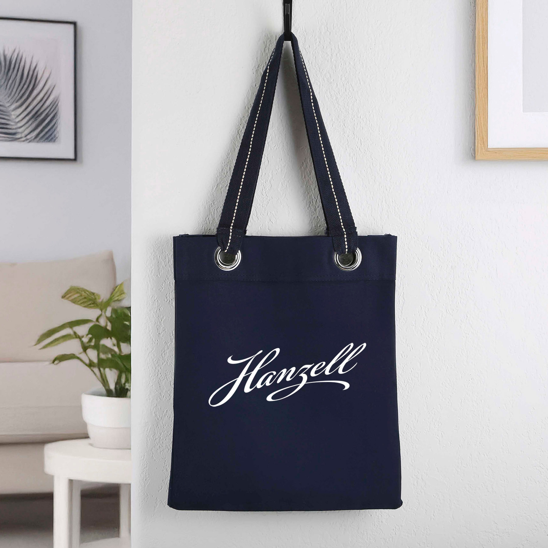 Tote Bag Cotton Canvas with Metal Grommets - 12.75 x 15.25 in - product view 3