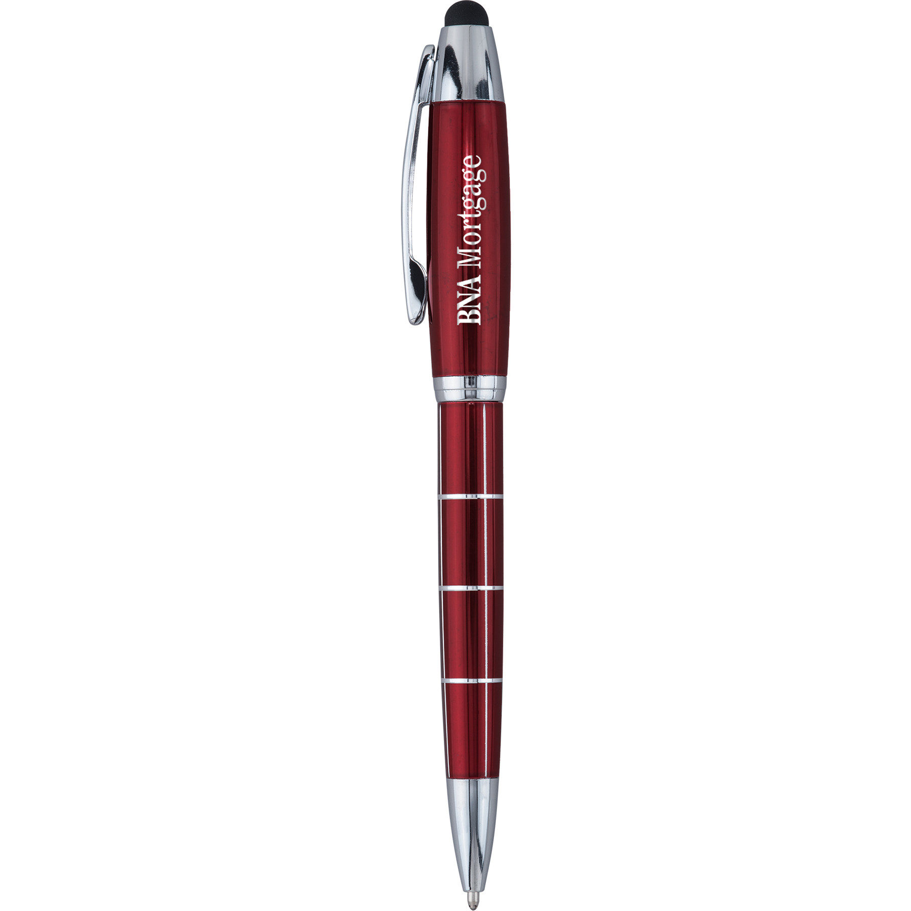 Metal Stylus Pen with Chrome Grid Pattern - 5.7 in - View 3 - Custom Logo Custom Metal Pens - product view 4