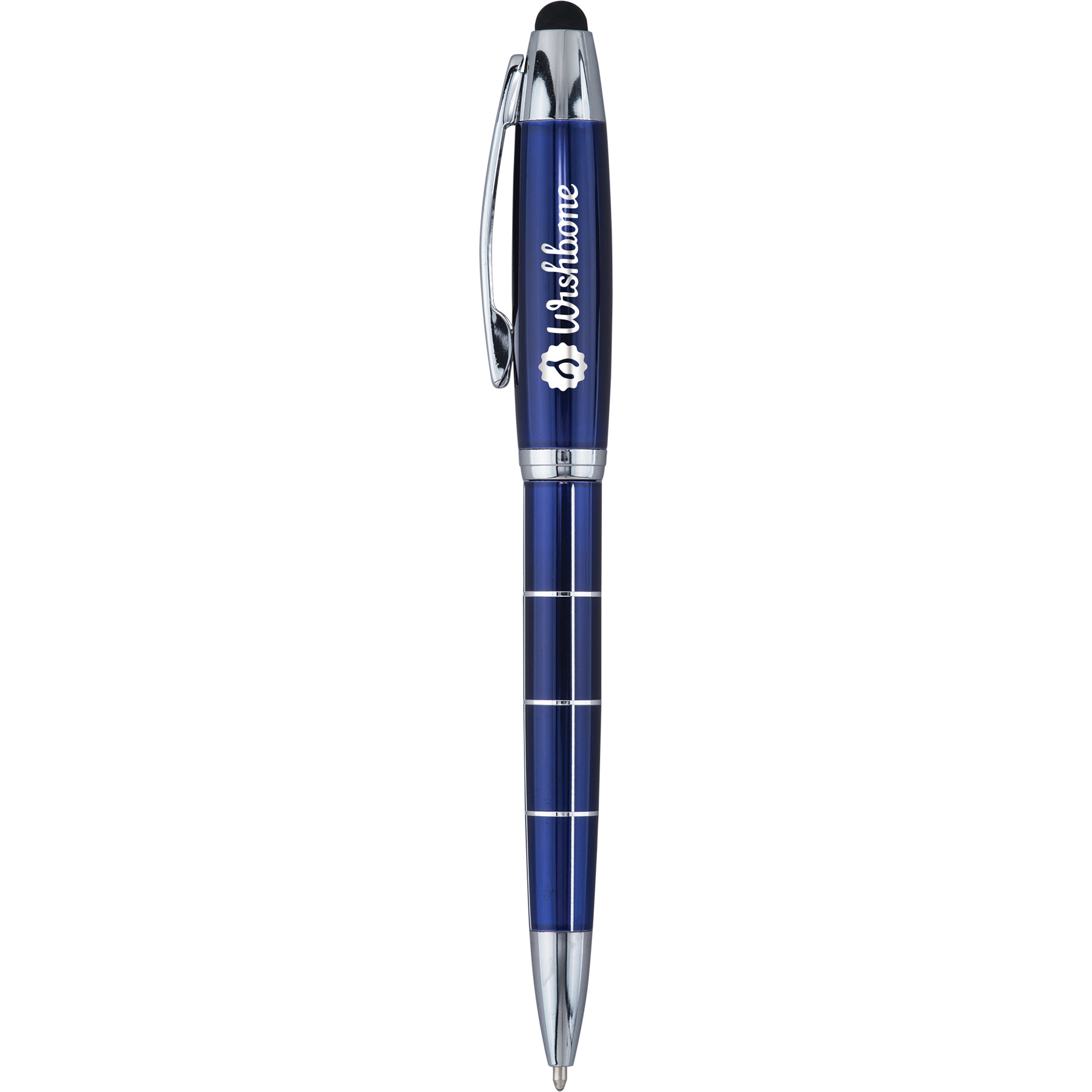 Metal Stylus Pen with Chrome Grid Pattern - 5.7 in - View 4 - Imprinted Custom Metal Pens - product view 5