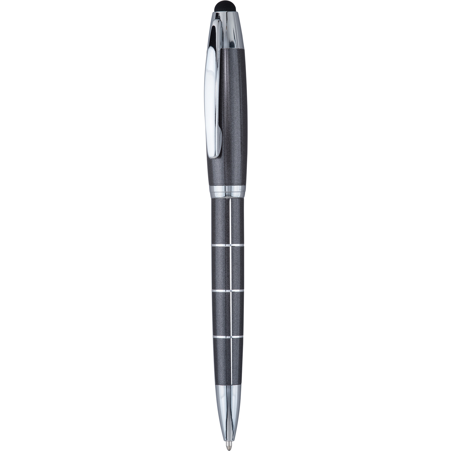 Metal Stylus Pen with Chrome Grid Pattern - 5.7 in Blank - Custom Printed Custom Metal Pens Before Logo - blank view 7