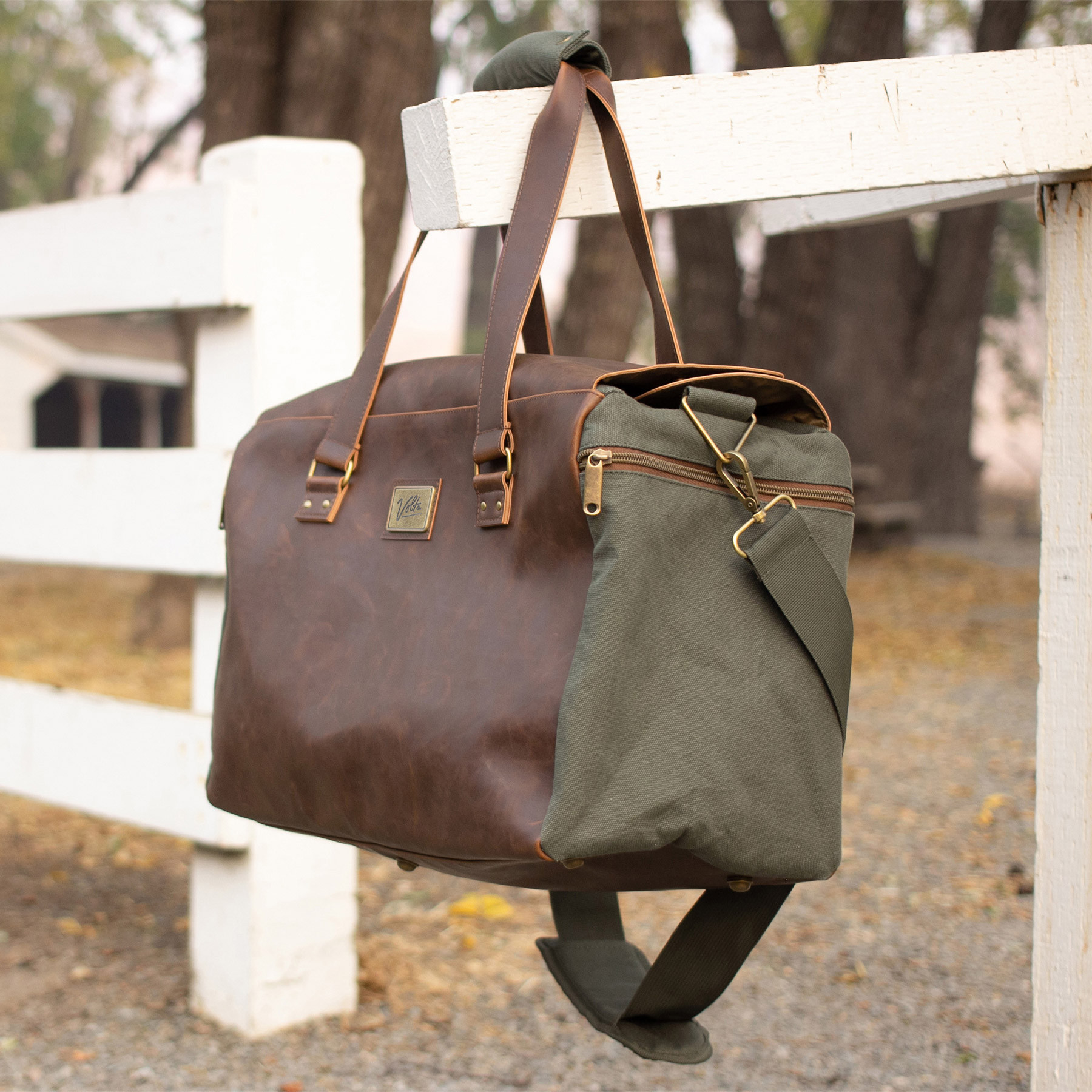 Duffel Bag Cotton Canvas Vegan Leather - 35L - product view 5