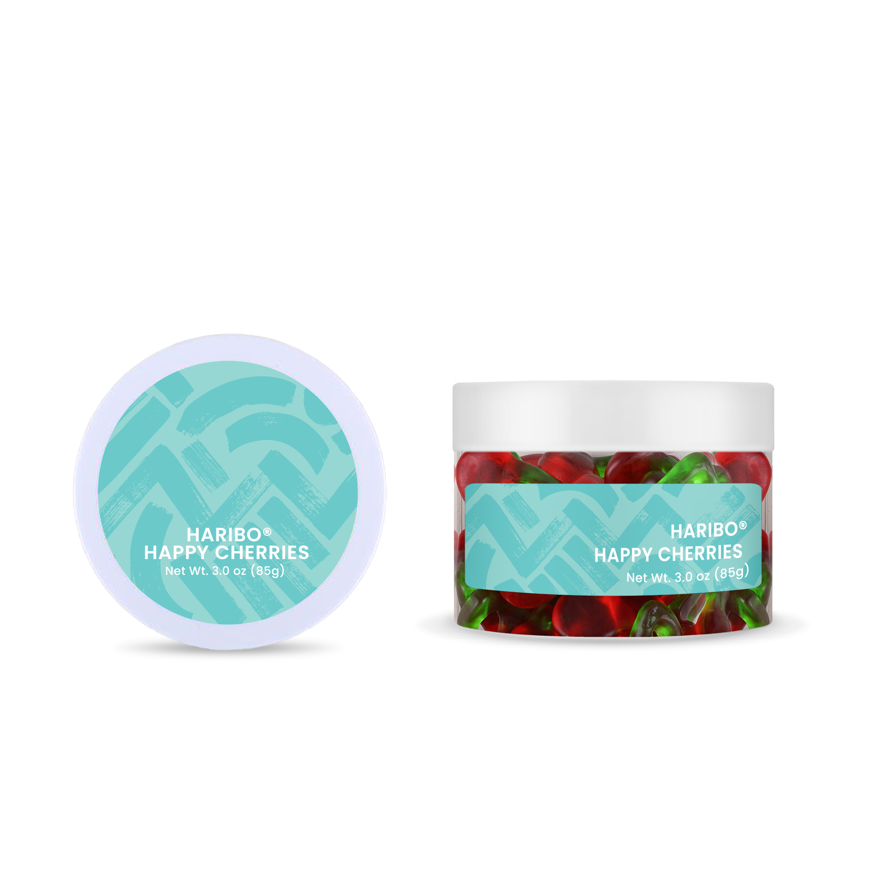 Cherry Gummy Candy Double-Cherry Shape Small Jar - 3 oz Blank - Personalized Custom Gummy Candy Before Logo #205506 - blank view 3