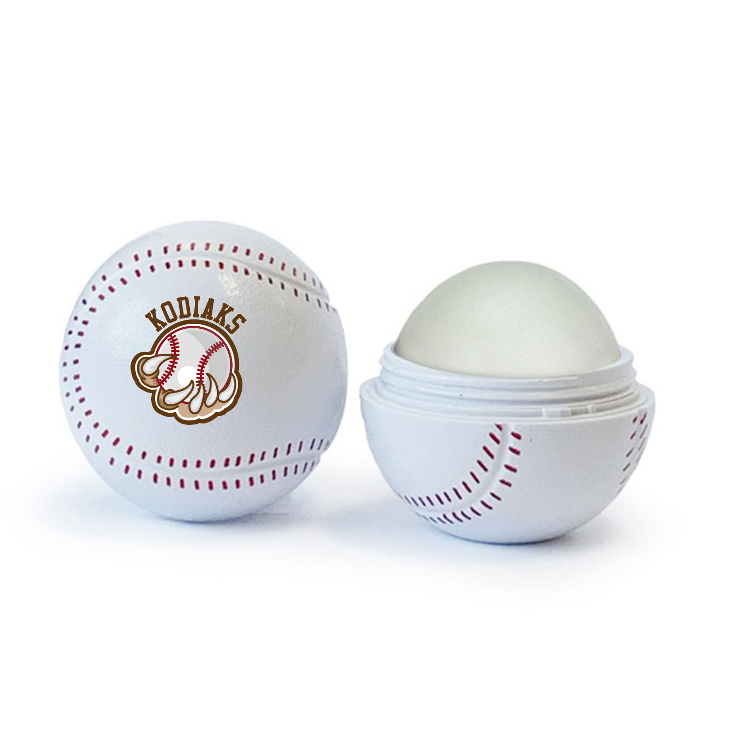 Baseball Shaped Lip Moisturizer All-Natural Beeswax - 1.5 in - View 1 - Custom Printed Lip Balm & Moisturizers - product view 2