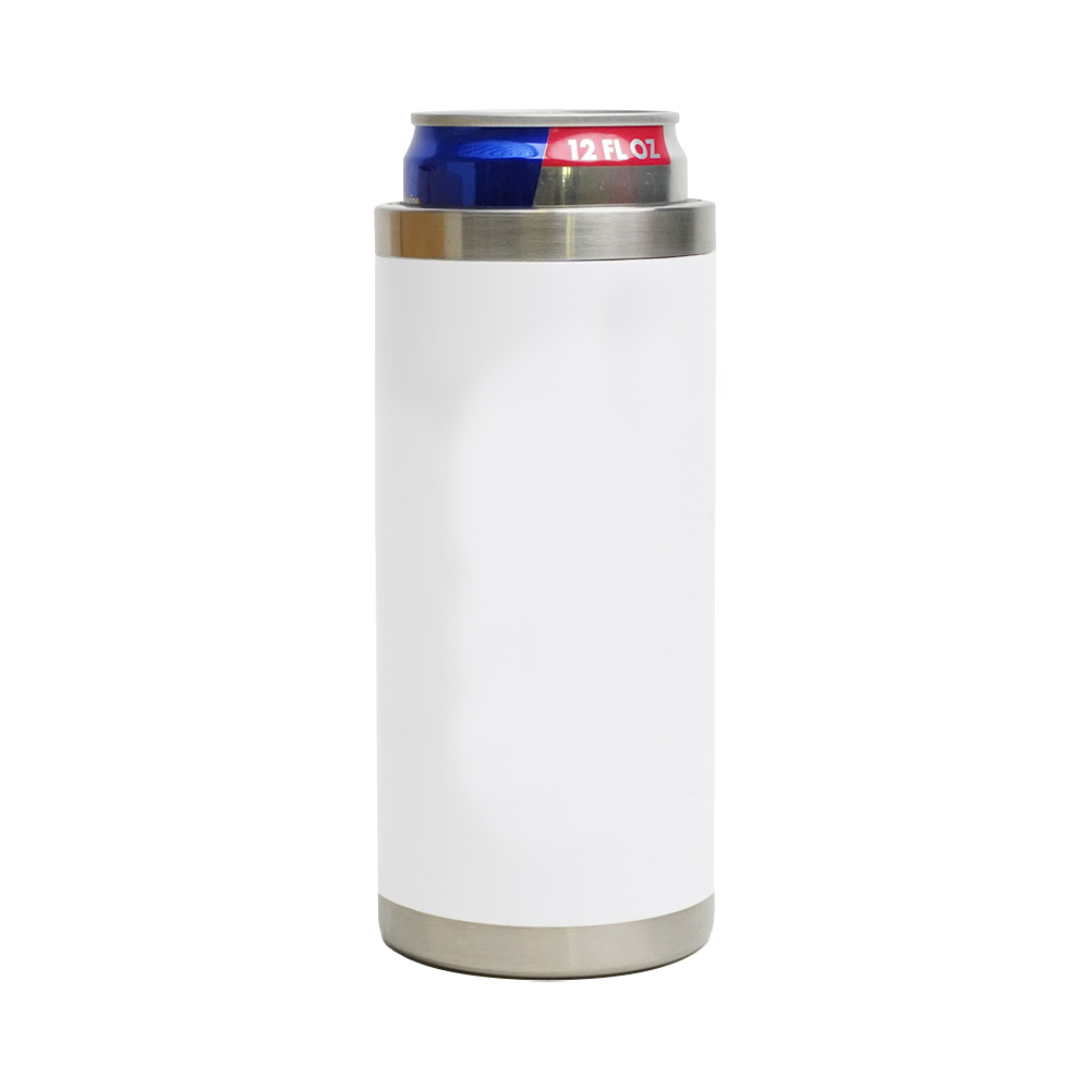 Stainless Steel Can Insulator Ultra Slim - 12 oz Blank - Bulk Custom Stainless Steel Water Bottles Before Logo - blank view 8