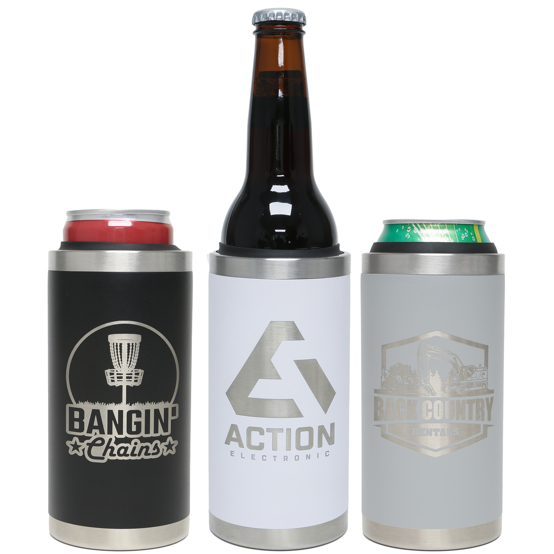 Stainless Steel Can Insulator 3-in-1 - 12 oz - View 2 - Logo Stainless Steel Water Bottles - product view 3