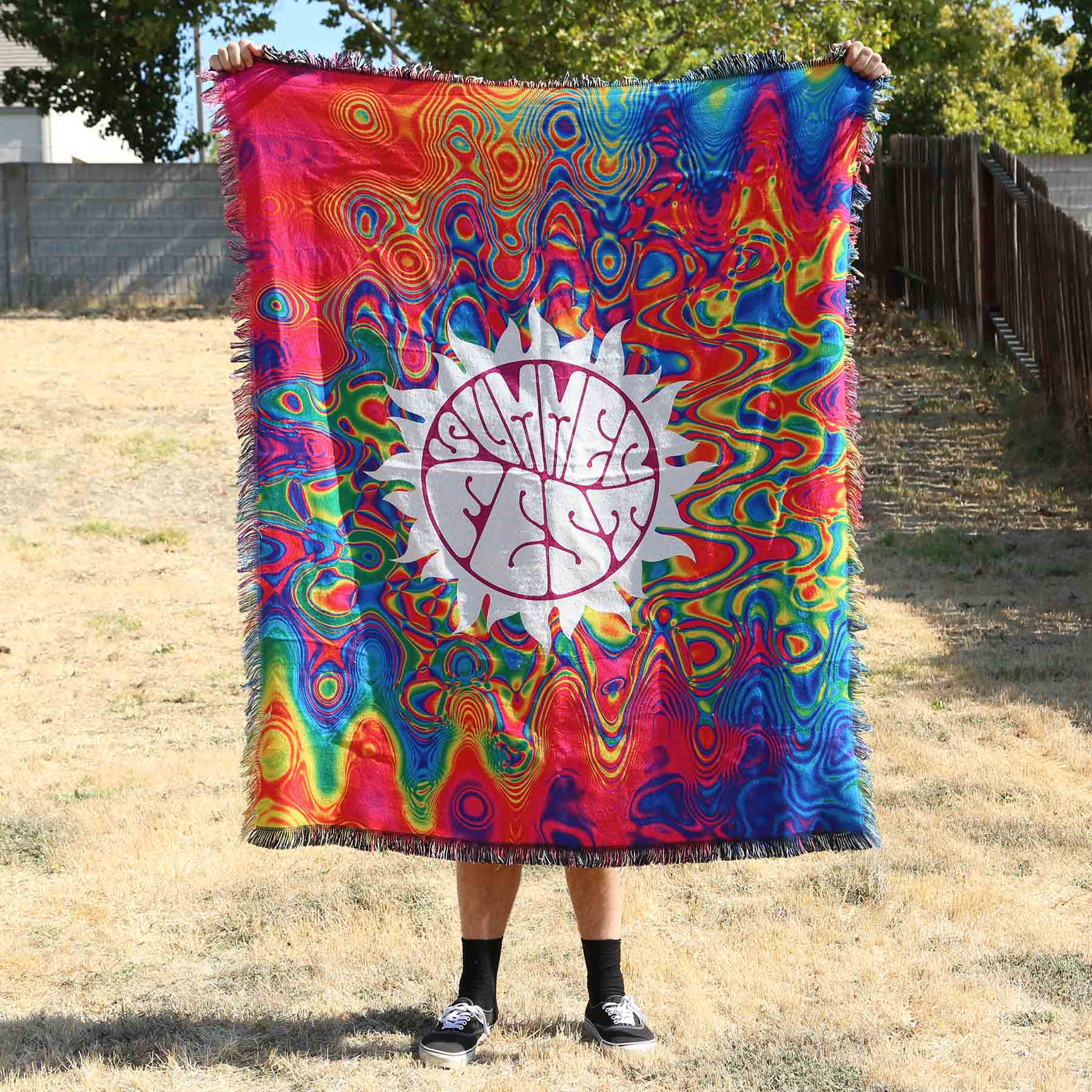 Sublimation Woven Tapestry Blanket - 50 x 60 in - View 2 - Branded Custom Fleece Blankets - product view 3