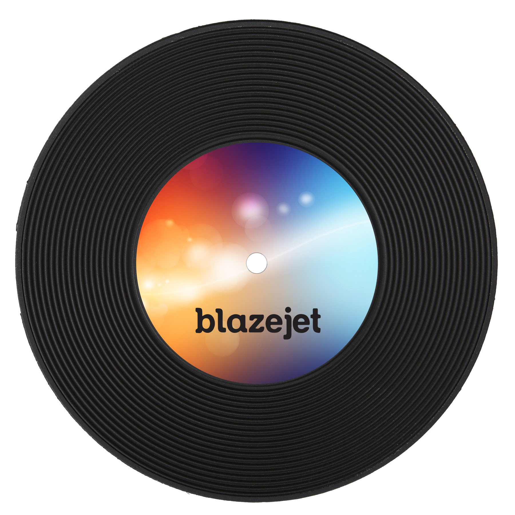 Vinyl Record Style PVC Coaster - 3.875 in - View 2 - Customizable Coasters - product view 3