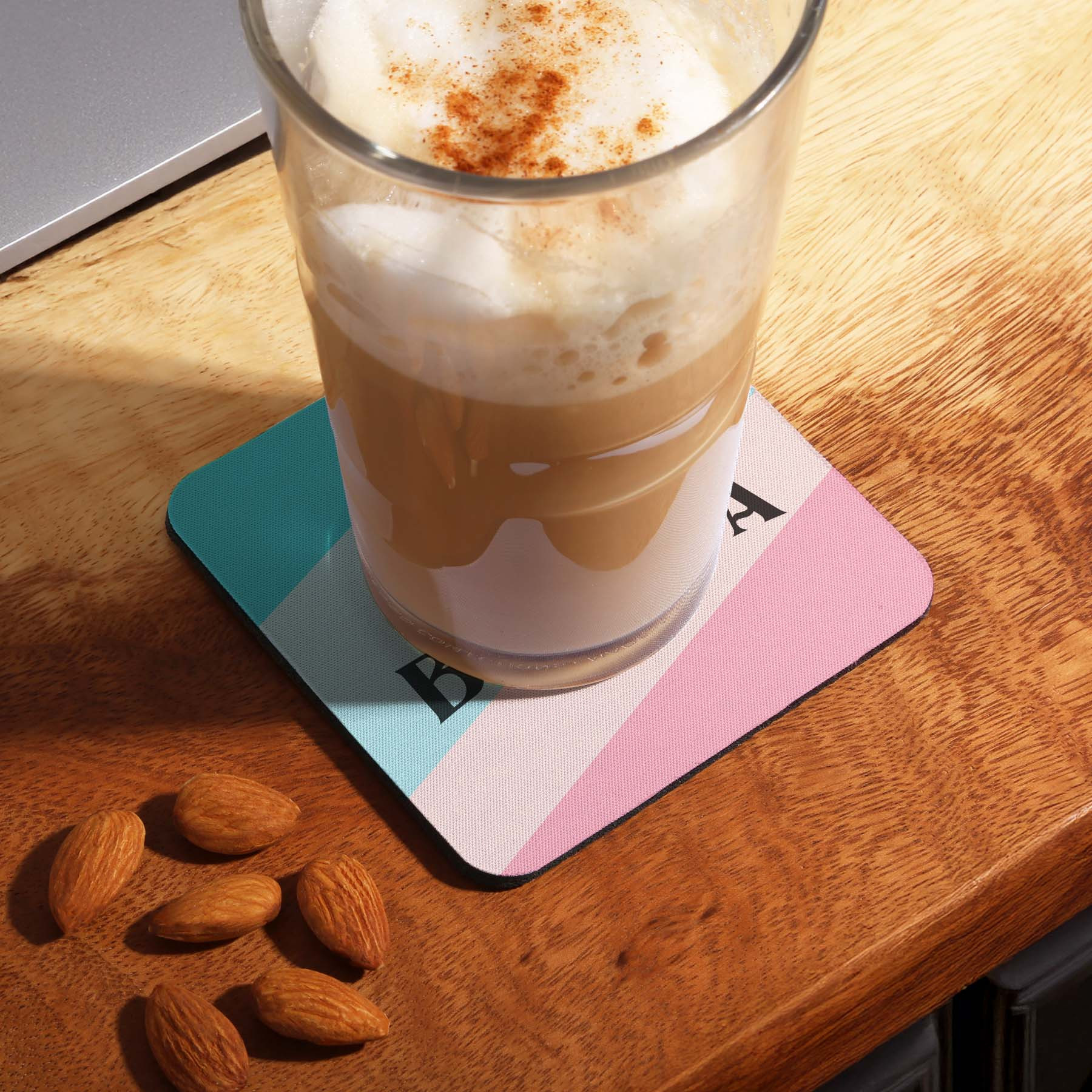 Coaster Recycled Polyester Square Dye Sub - 3 61/64 in - View 1 - Branded Coasters - product view 2