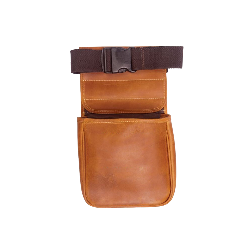 Shell Bag Leather Buffalo Hide Two Compartments Blank - Bulk Custom Pouches & Cases Before Logo - blank view 4