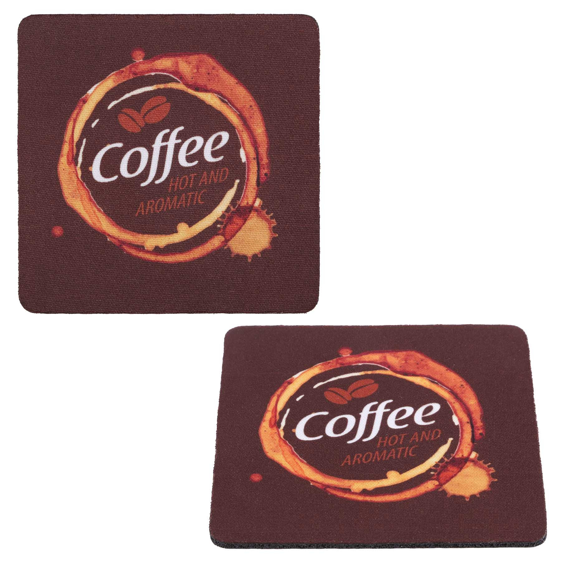 Rubber Coaster Square with Full Color Print - 4 in - Custom Promotional Product