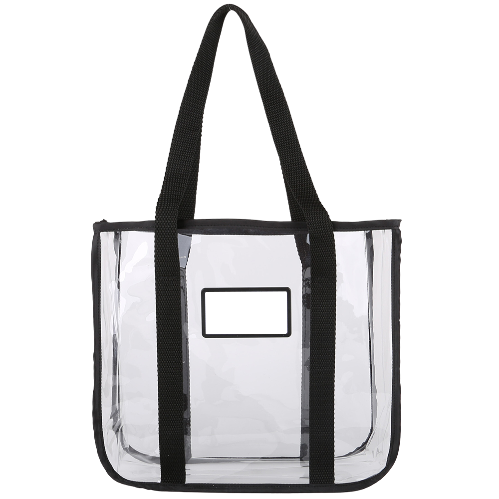 Clear Stadium Tote Bag with Metal Plate - 12 x 11 in Blank - Bulk Custom Tote Bags Before Logo - blank view 4