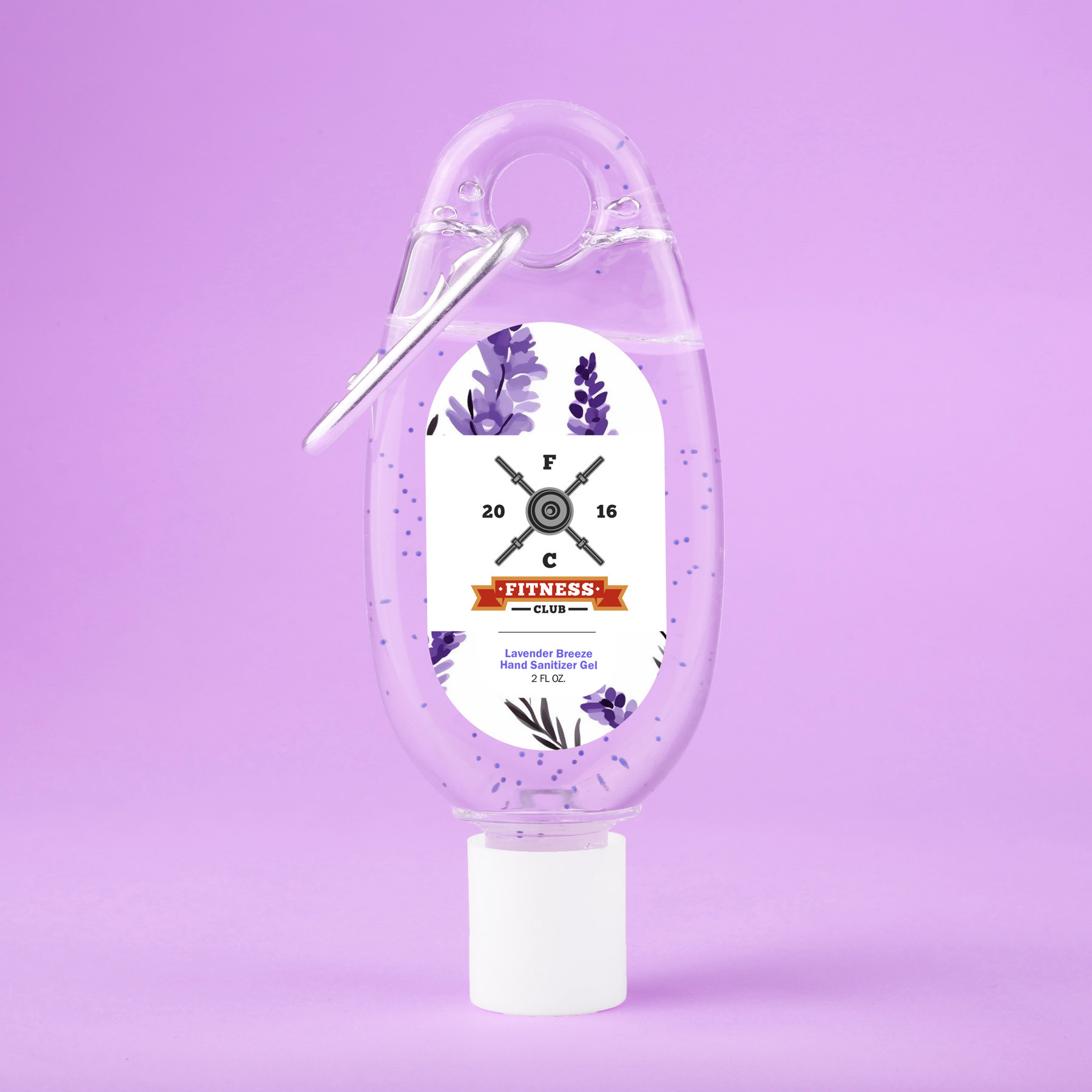 Hand Sanitizer Gel with Carabiner Clip - 2 oz - View 1 - Personalized Hand Sanitizers - product view 2