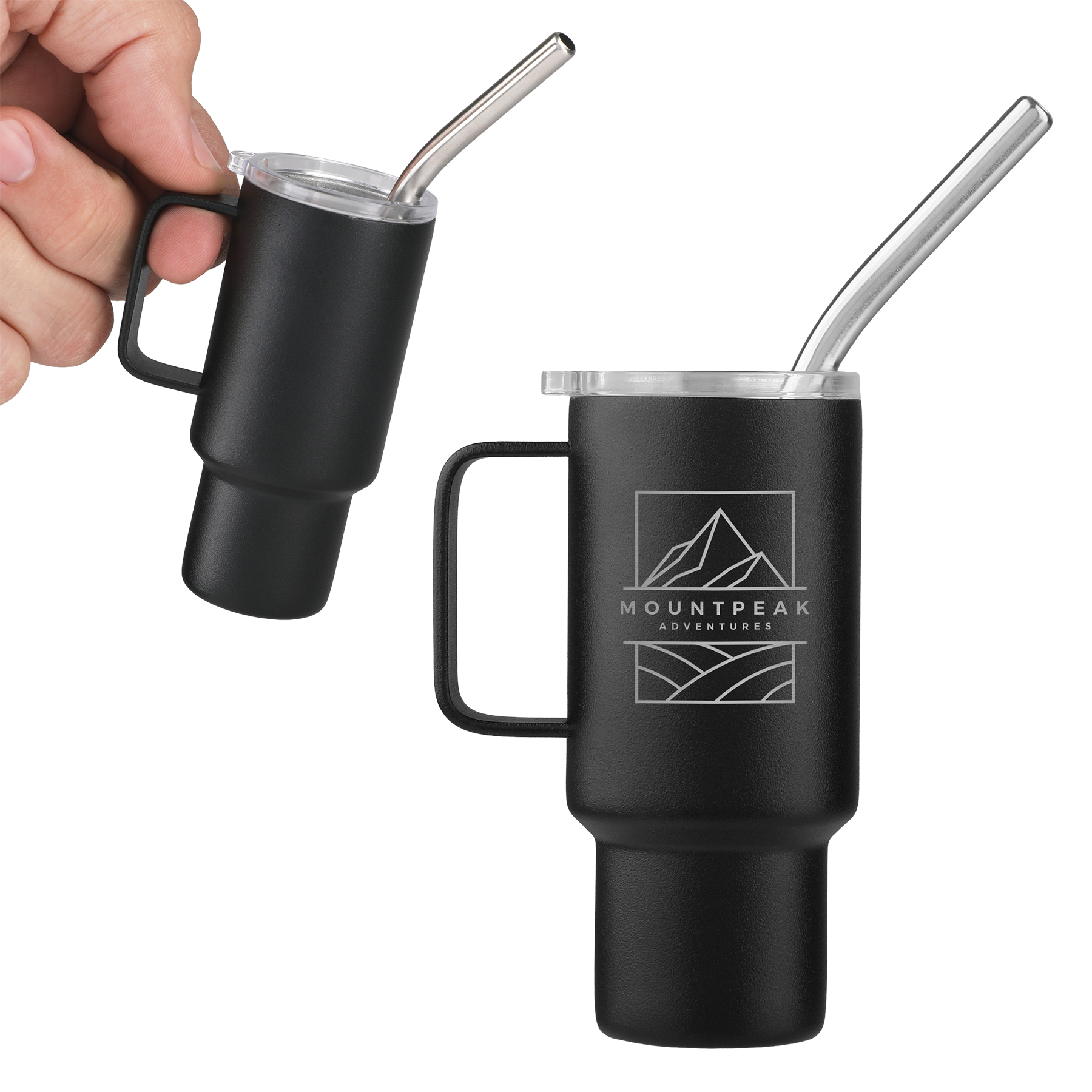 Mini Stainless Steel Tumbler with Straw - 2 oz - View 6 - Imprinted Custom Stainless Steel Tumblers - product view 5