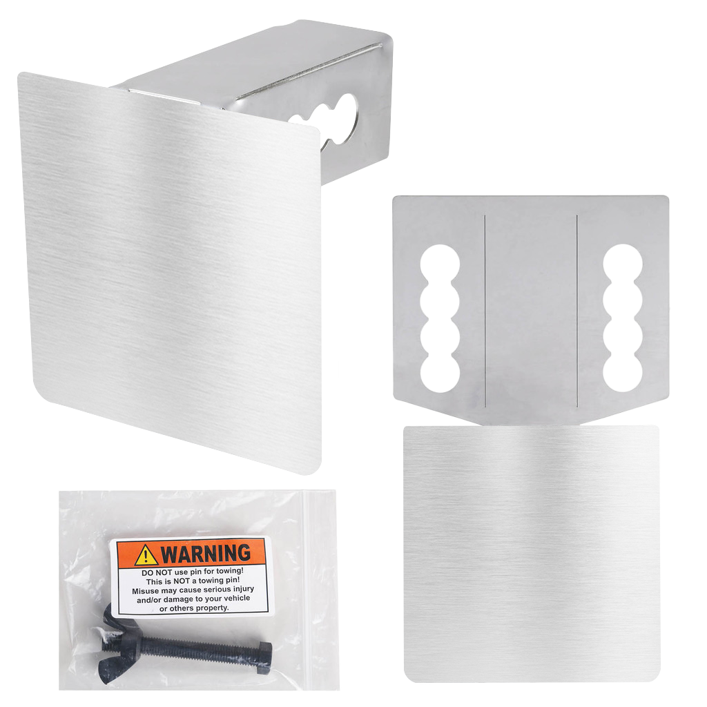 Trailer Hitch Cover Stainless Steel Foldable - 5 in Blank - Promotional Stainless Steel Water Bottles Before Logo - blank view 8