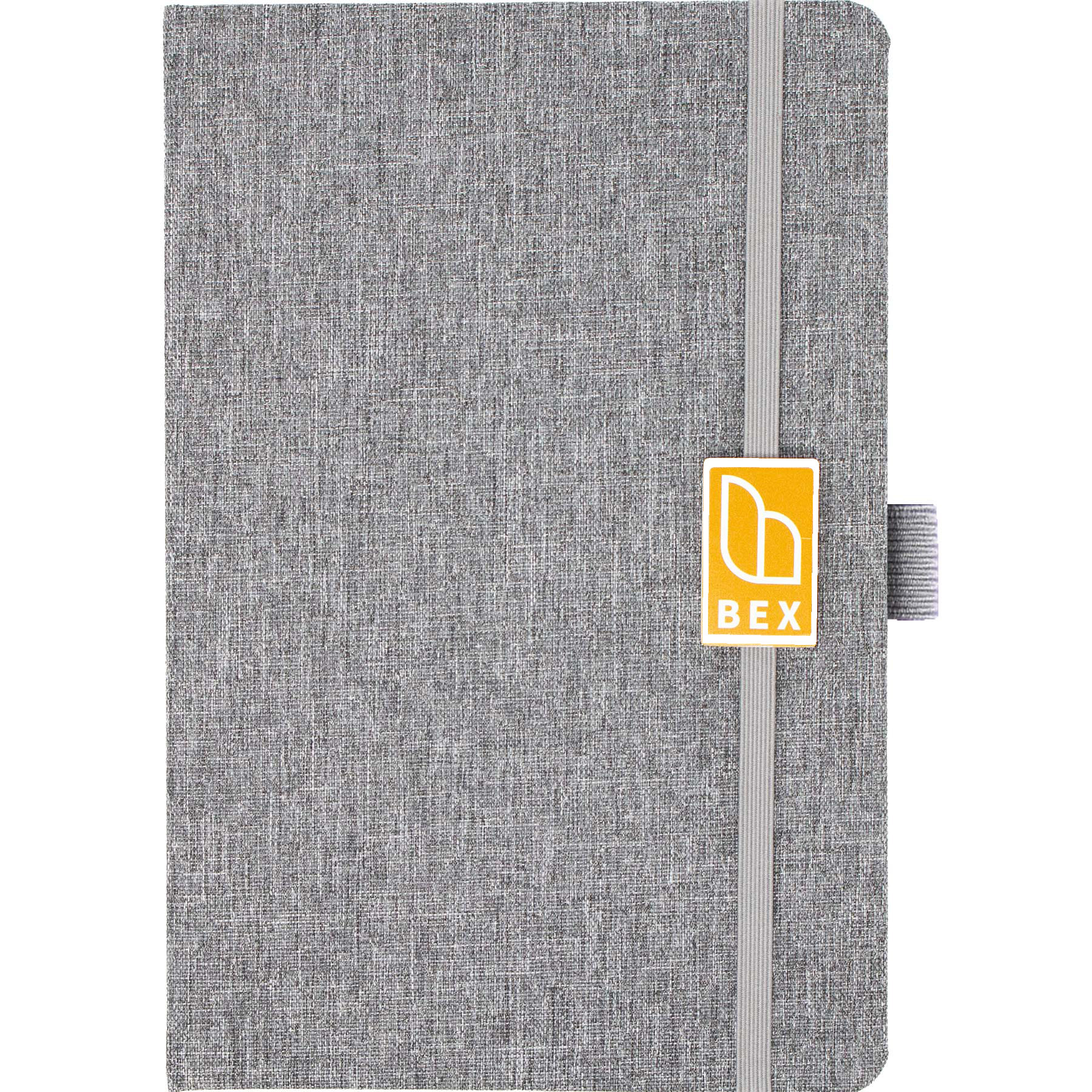 Hardcover Notebook Tweed Dot Grid with Pen Loop - 5.5 x 8... - View 2 - Logo Custom Hardcover Notebooks - product view 3