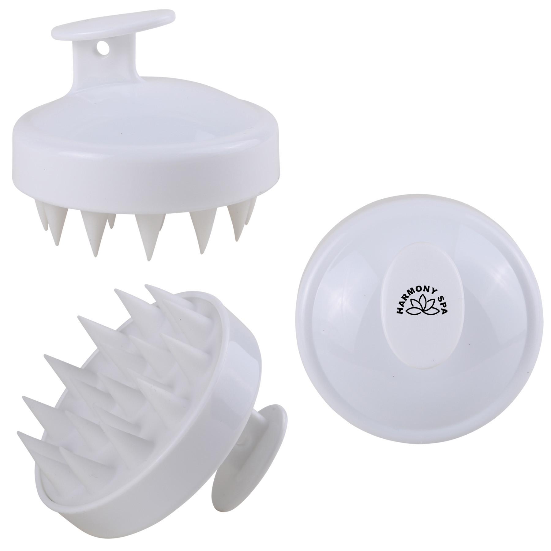 Scalp Massager Silicone Bristles Oval - 3.1 x 2.5 in - View 5 - Custom Printed Massage & Relaxation - product view 6