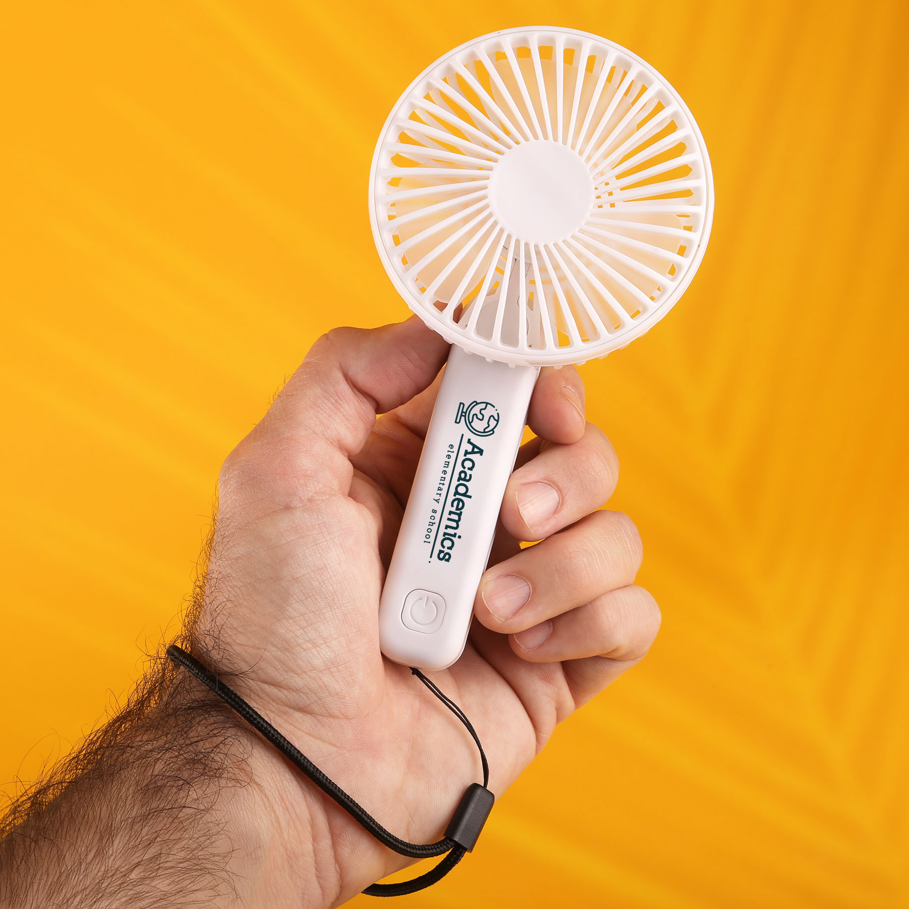 Mini Fan Foldable Rechargeable with Lanyard - 6.38 in - View 2 - Branded Custom Breakaway Lanyards - product view 3