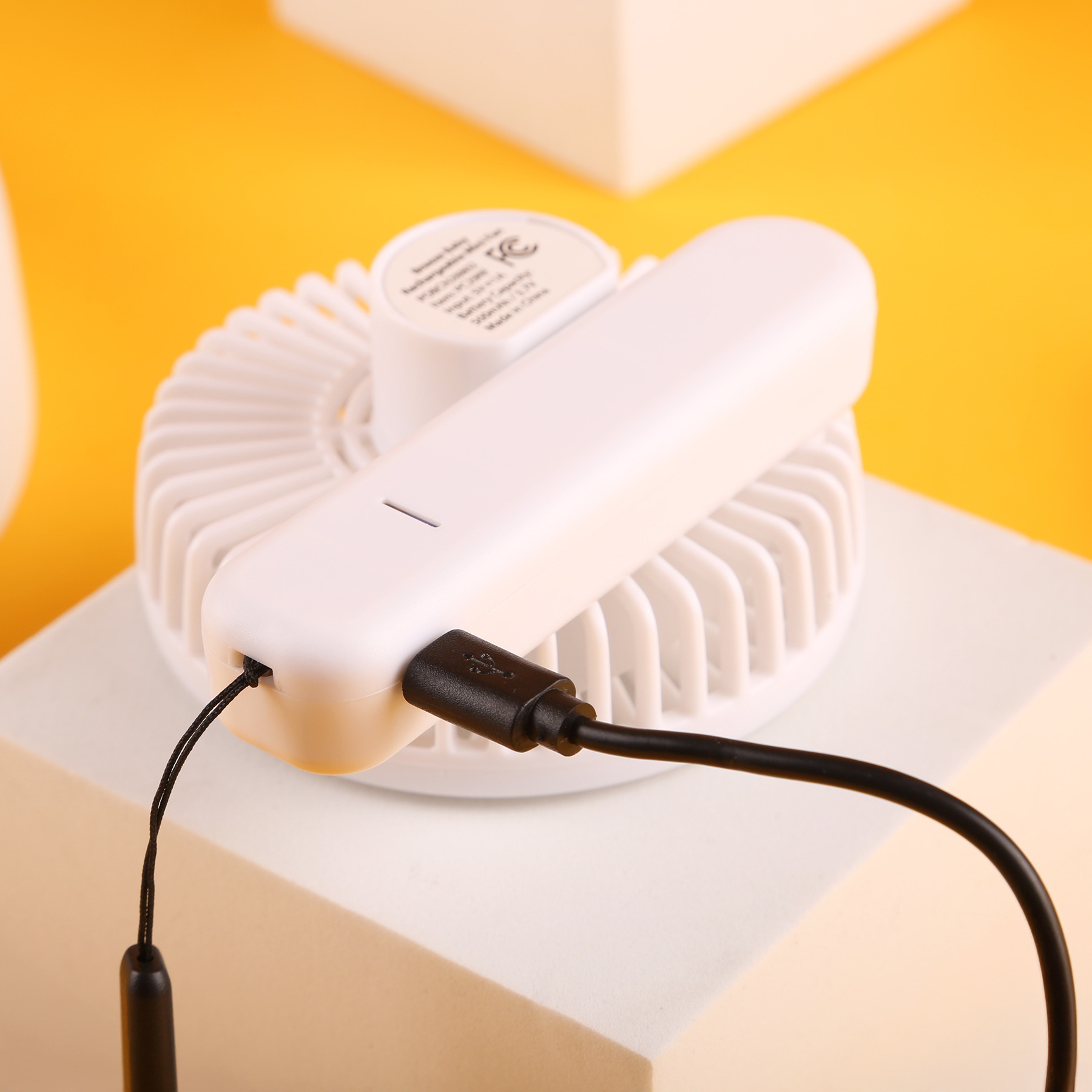 Mini Fan Foldable Rechargeable with Lanyard - 6.38 in - View 5 - Custom Printed Custom Breakaway Lanyards - product view 6