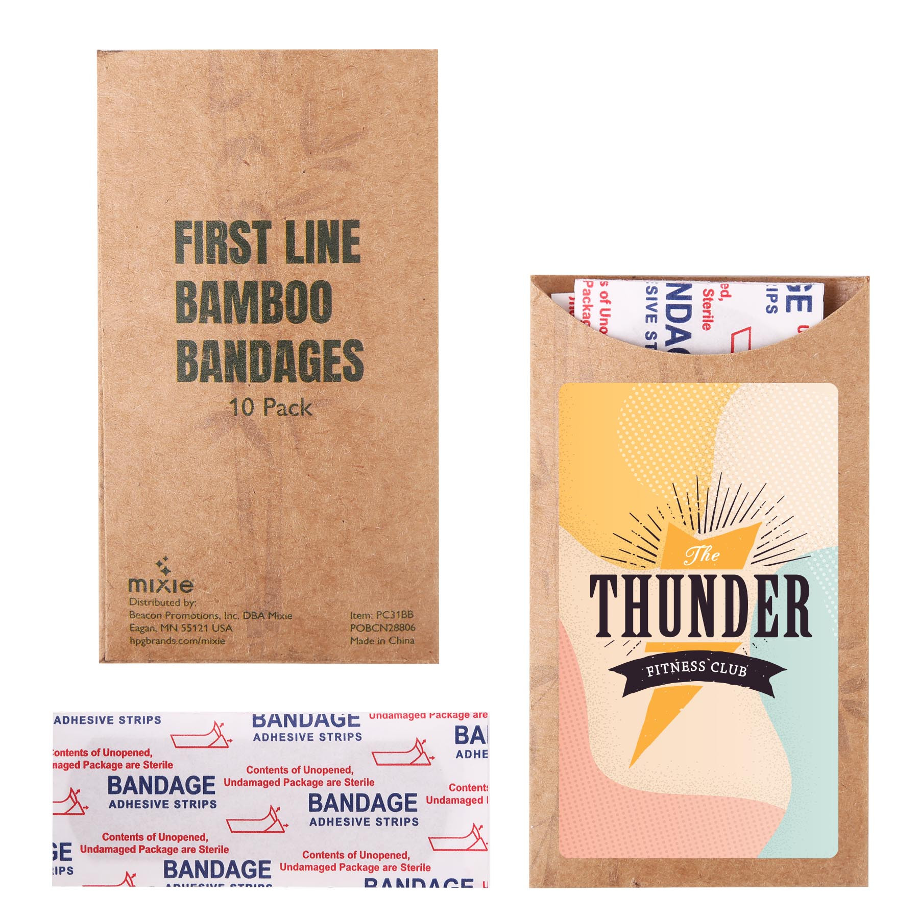 Bamboo Bandages Sustainable Plastic-Free (10 Pack) - View 3 - Custom Printed First Aid Kits - product view 4