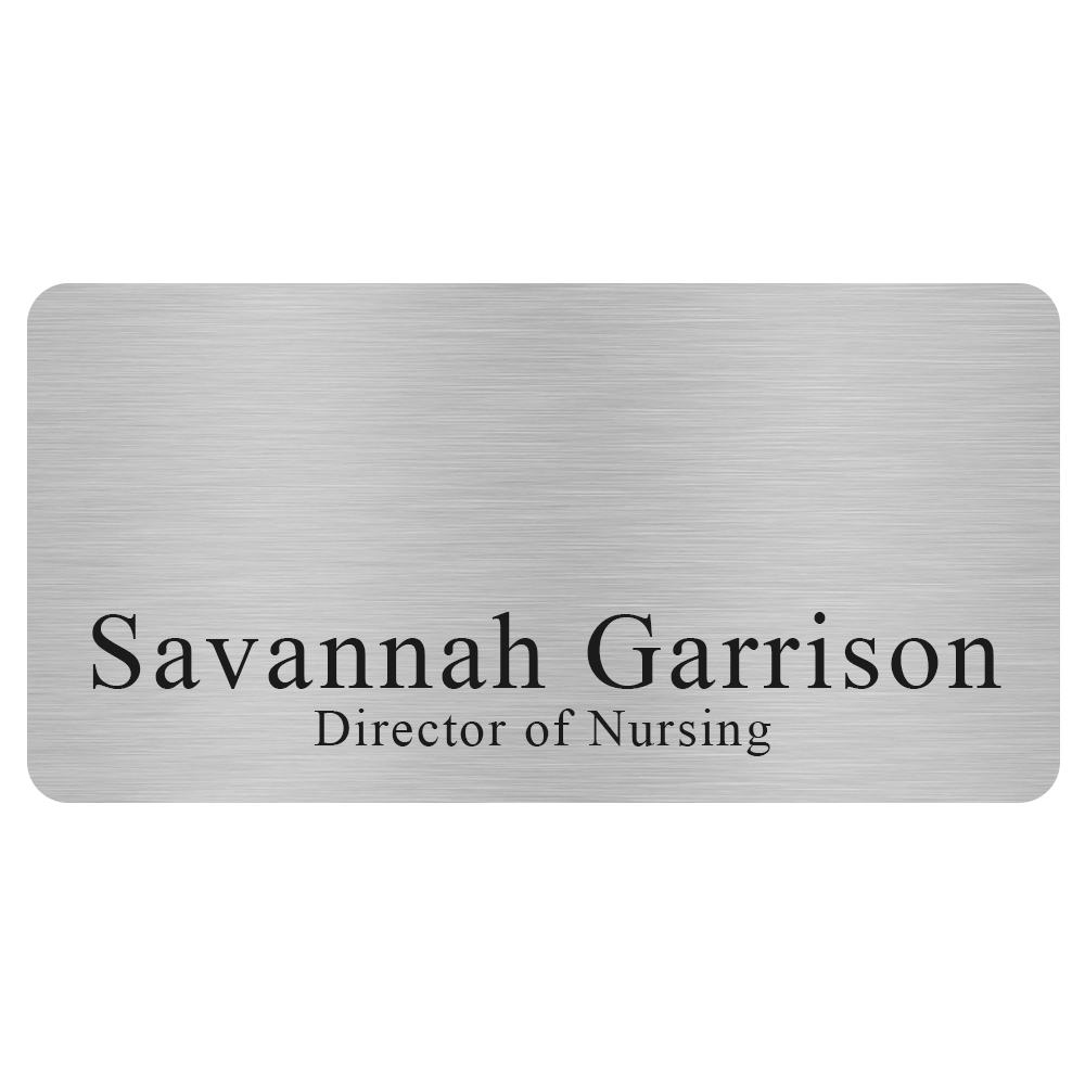 Badge Metal Name Express Aluminum Full Color - 1.5 x 3 in Blank - Customizable Lanyards & Badge Holders Before Logo #209973 - blank view 3