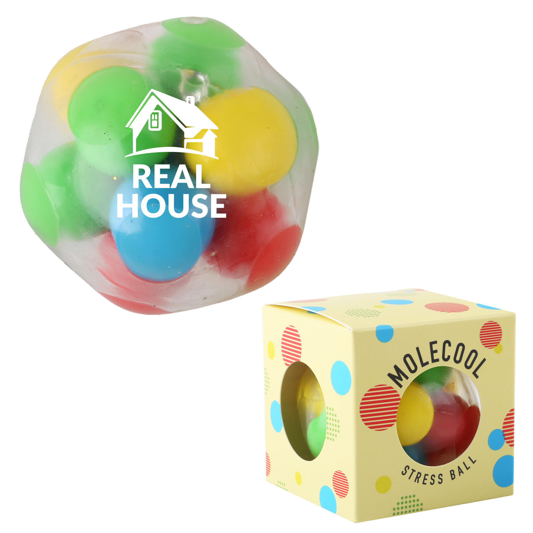 Stress Balls Molecool Multi-Color Beads - 2.25 in - View 8 - Personalized Stress Relievers - product view 9