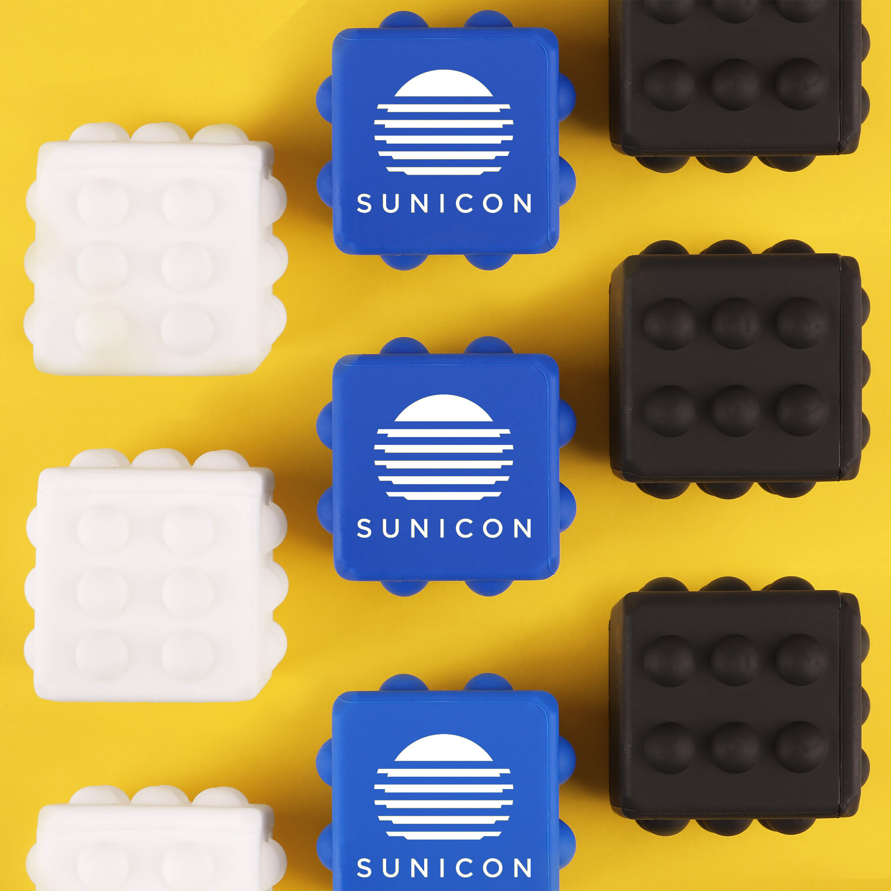 Stress Reliever Cube Pop-It Silicone - 2.25 in - View 3 - Branded Stress Relievers - product view 4