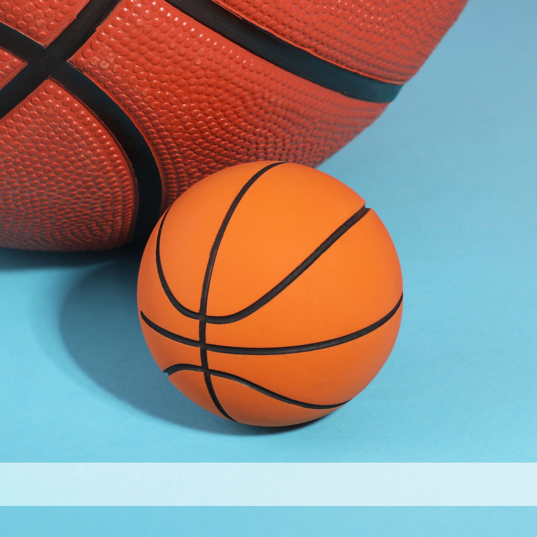 Mini Basketball Bouncing Rubber Slam Dunk - 2.4 in - View 2 - Bulk Custom Sports Balls