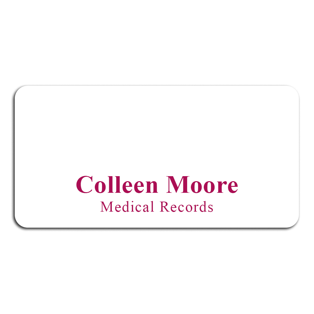 Name Badge Plastic Express Full Color - 1.5 x 3 in Blank - Customizable Lanyards & Badge Holders Before Logo - blank view 2