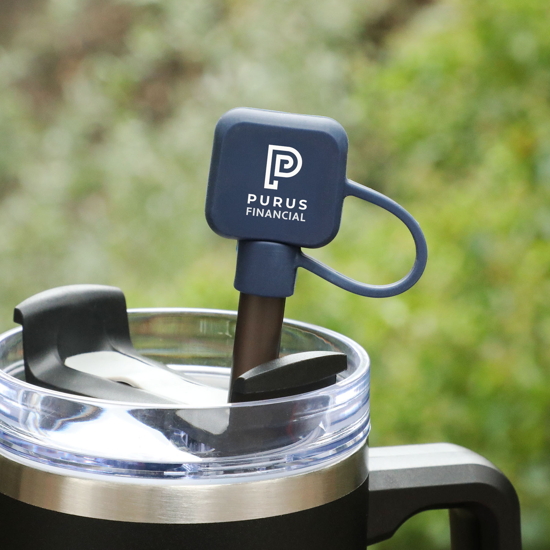 Silicone Straw Topper Square Design - 1.16 x 1.16 in - Custom Promotional Product