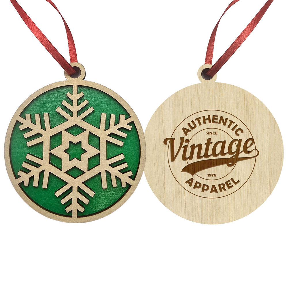 Snowflake Layered Wood Ornament - View 8 - Custom Printed Ornaments & Frames - product view 9