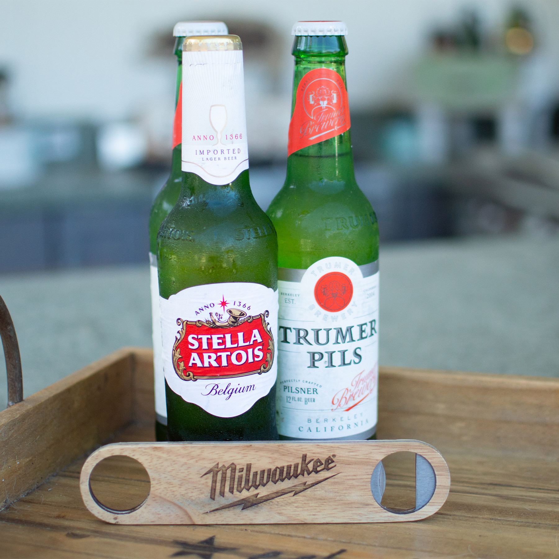 Slim Profile With Integrated Metal Jaw Wood Bottle Opener - View 1 - Bulk Custom Kitchen Tools - product view 2