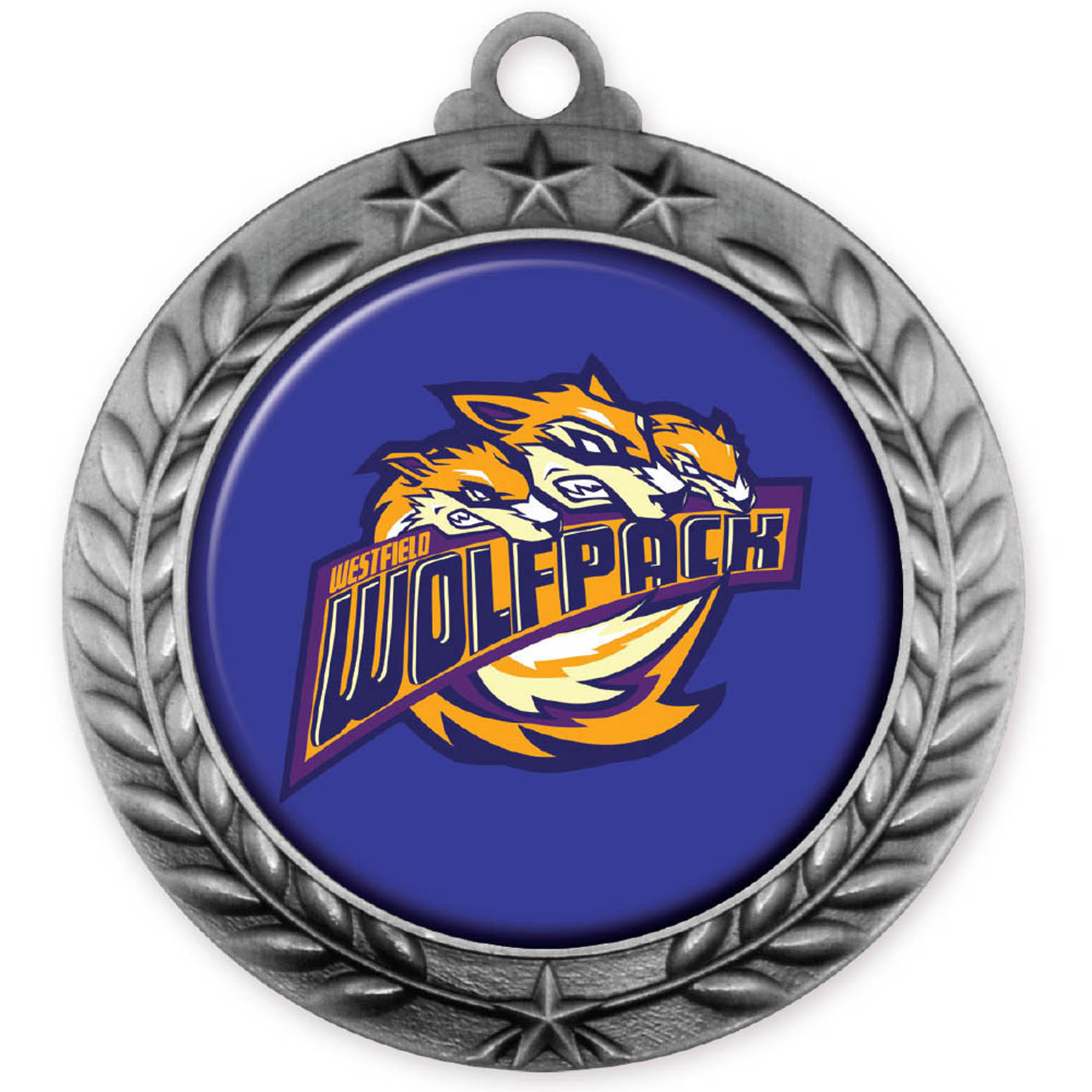 Digistock Medal - 3 Star Top & Laurel Wreath Pattern2 in Dia - View 5 - Customizable Medals & Challenge Coins - product view 6