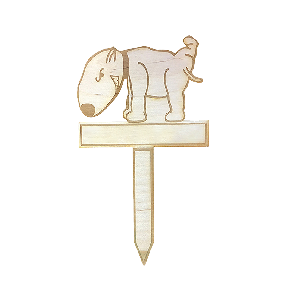 Wood Garden Stakes - 3 in W X 8 in H X 0.25 in D - View 2 - Logo Garden & Seed Kits - product view 3