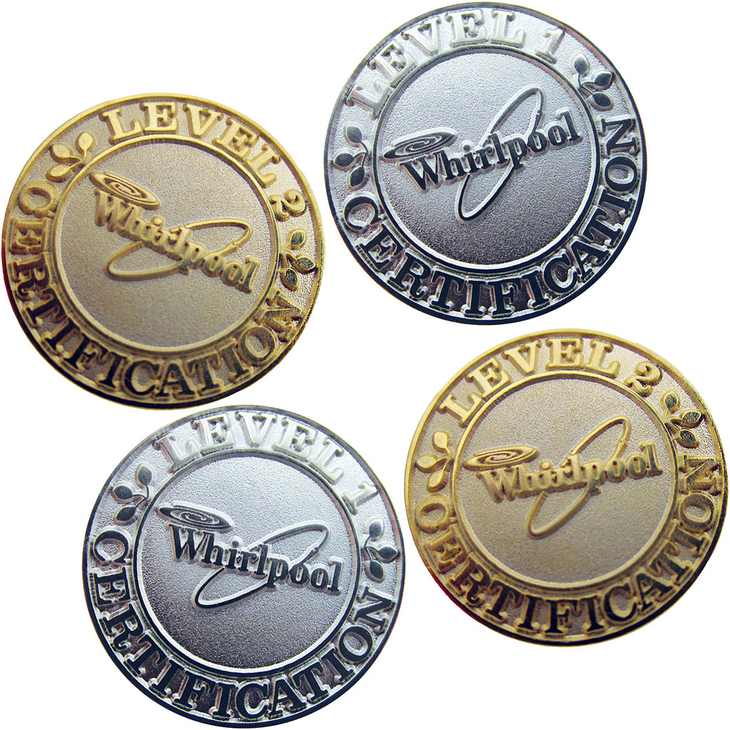 Diestruck Sandblasted Lapel Pin - Copper/Brass 1 in W X 1 in H - Custom Promotional Product