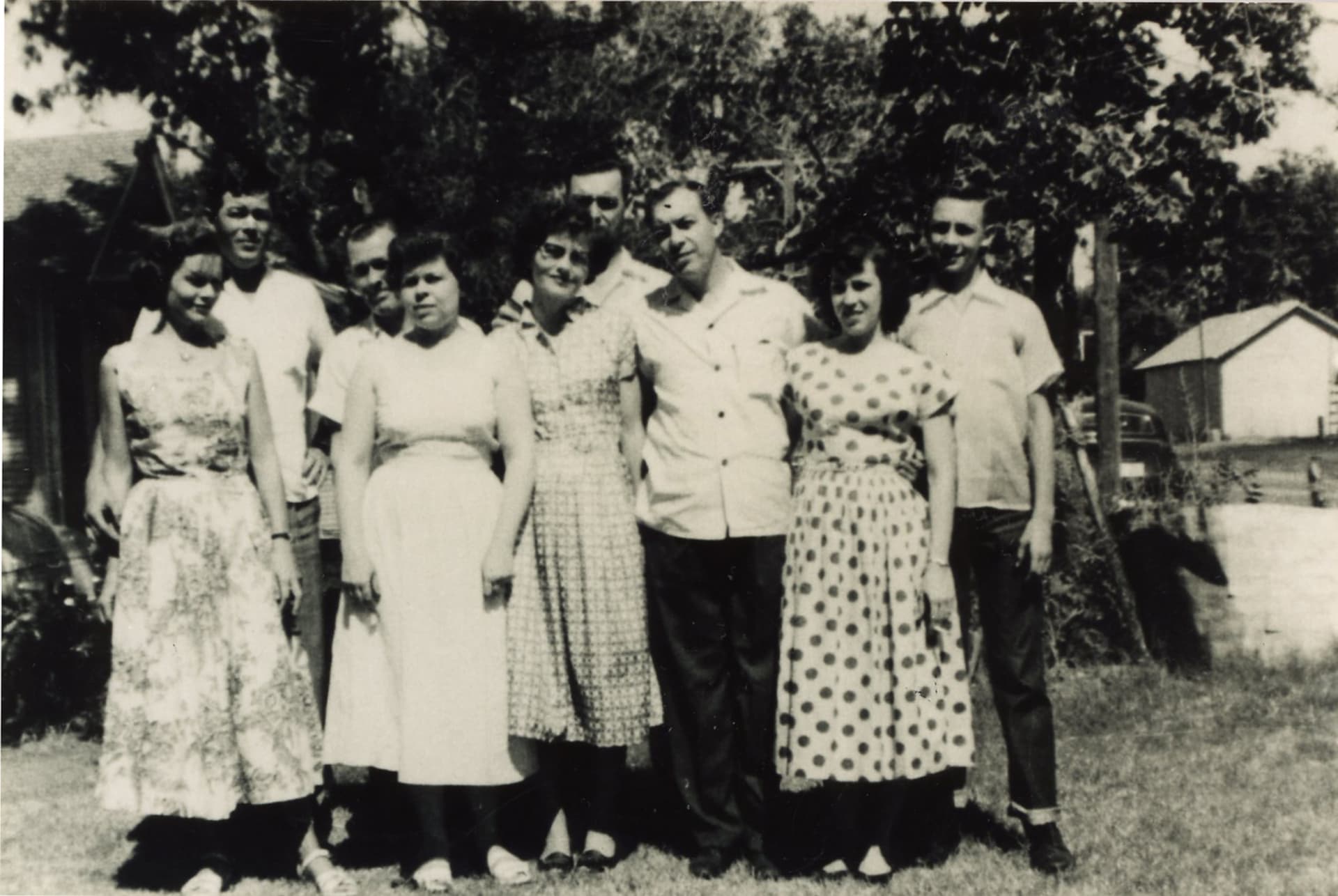 Geogia Hardesty Bazhaw,
 Elbert Bazhaw, Ray Copp, Mary
 Copp, Virginia Bradley Bazhaw,
 Ingram Harrison Bazhaw,
 Charles Bazhaw, Delorias
 Bazhaw, Ralph Bazhaw (LTR)