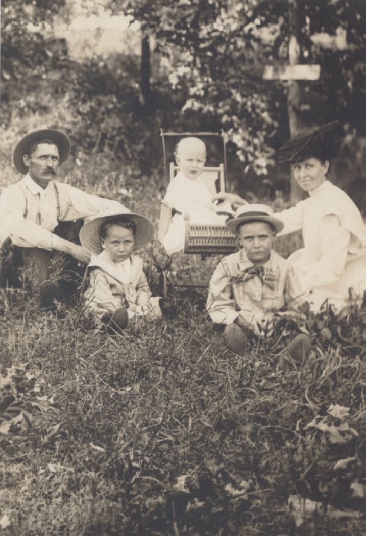 William Henry Clark, George
 Clark, Lawrence Clark, William
 Paul Clark and Nora Bertrand
 Clark (LTR)