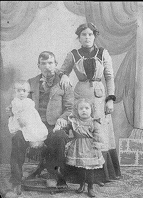 Ella May Smith Green, George
 Smith and Clara Compton
 (Back LTR)
 Ethel Smith Koster (Front)