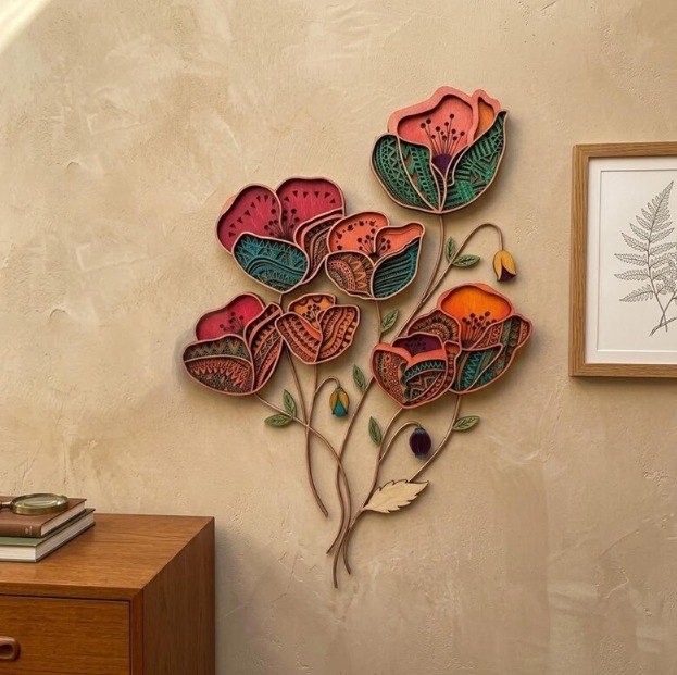 Wildflower Botanical Wood Decor