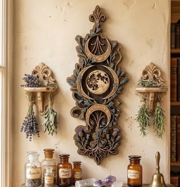 Triple Moon Wooden Wall Art