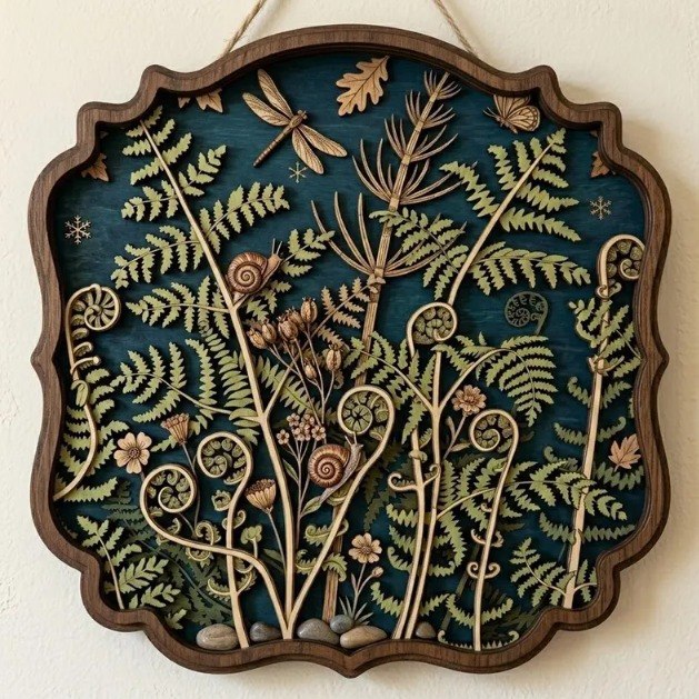 Horsetail Leaf Wood Decor