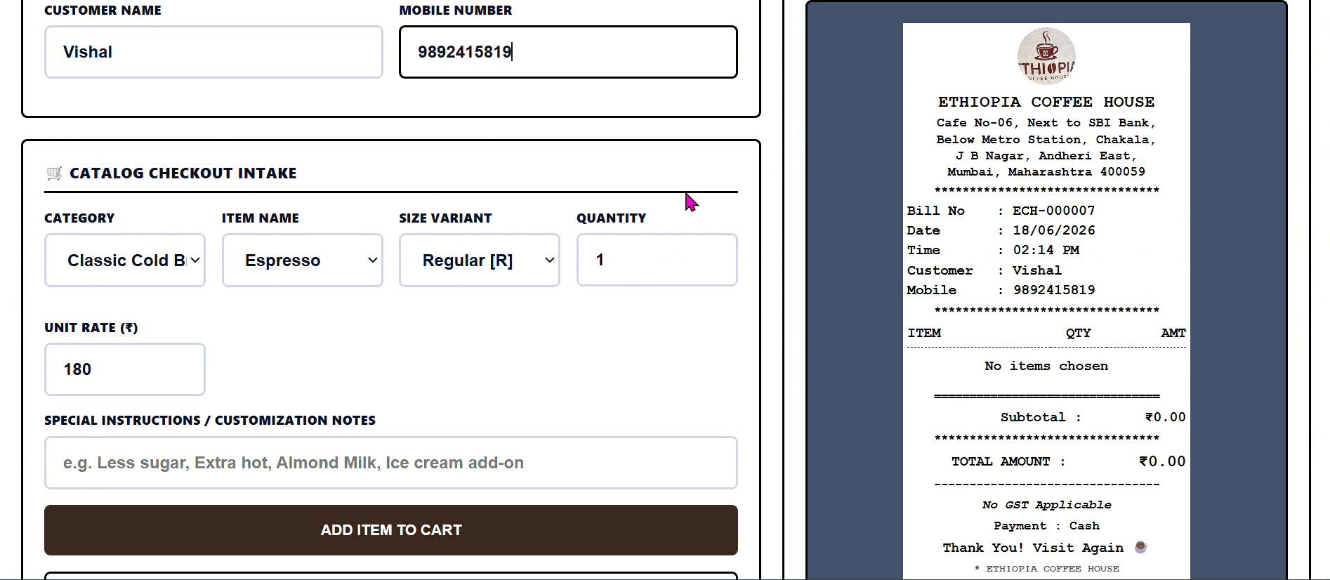 Billing System
