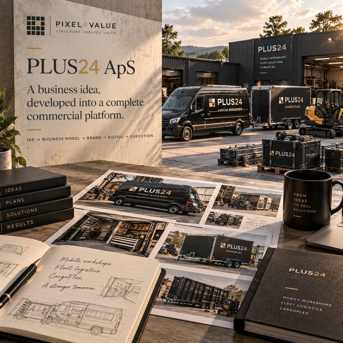 PLUS24 commercial platform and visual identity presentation