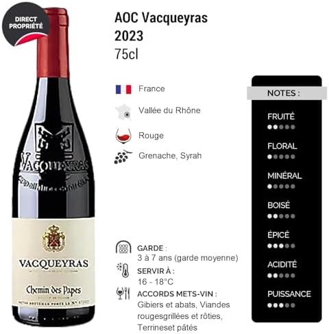 Vue 2 de Vacqueyras Rouge Chemin Des