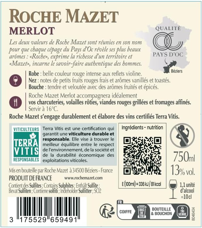 Vue 2 de Roche Mazet Merlot Vin