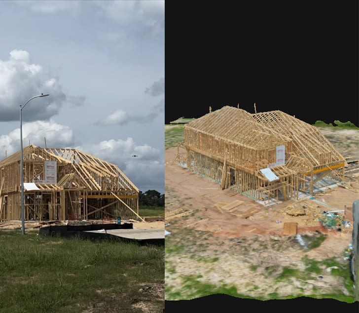 Exterior 3D reconstruction built from overlapping site photographs