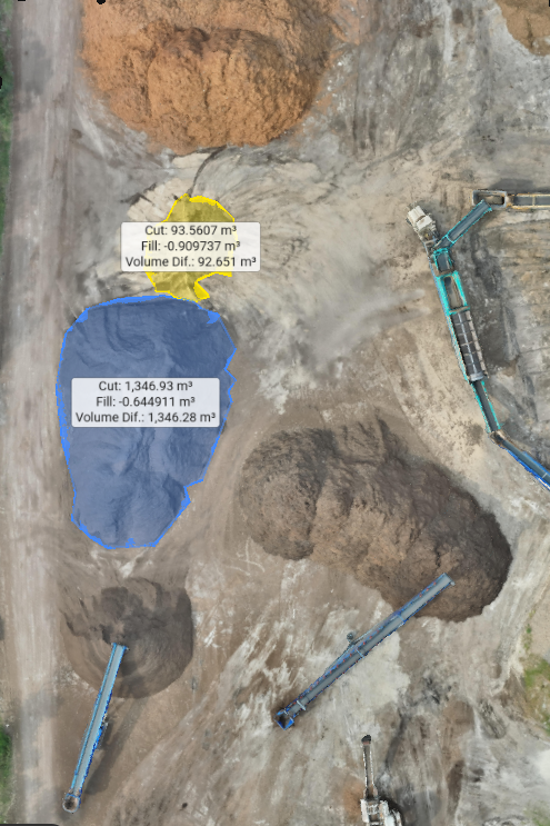 Map of stockpile volumes